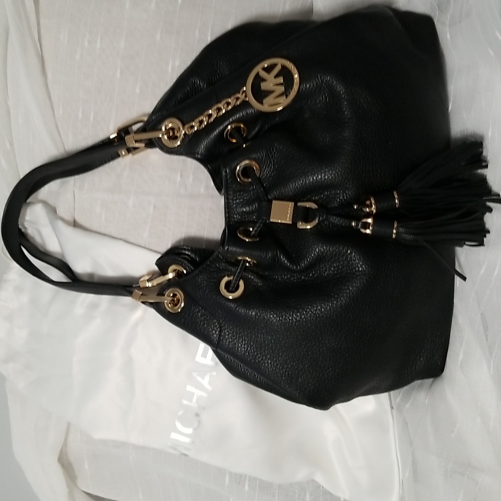 Michael Kors leather bag with gold tone hardware